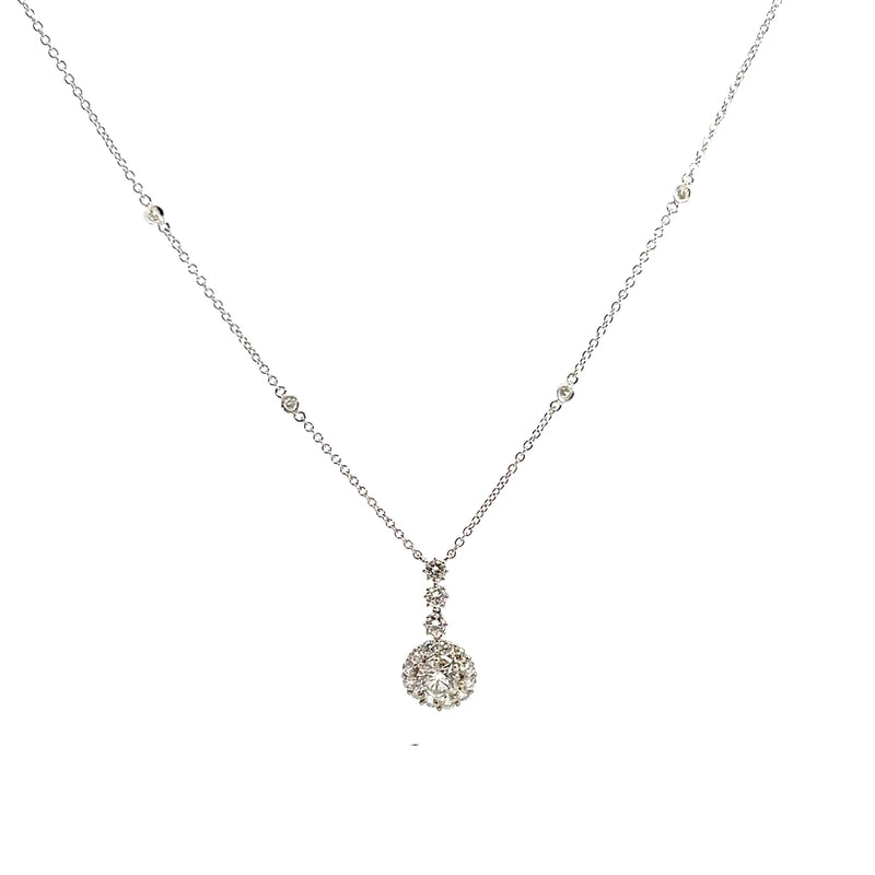 18K WG Diamond Necklace 1.22 CT TW