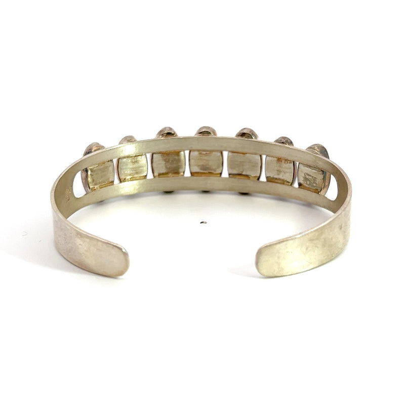 Sterling Silver 7 Stone Faceted Lapis Lazuli Cuff Bracelet
