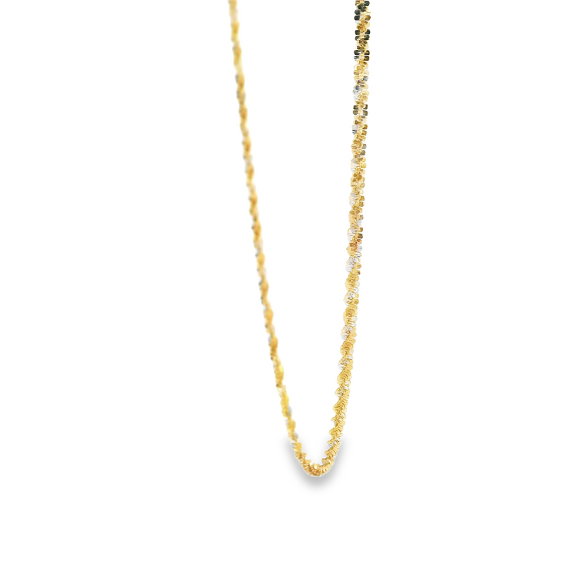22K Two Tone Fancy Twisted Chain 20"