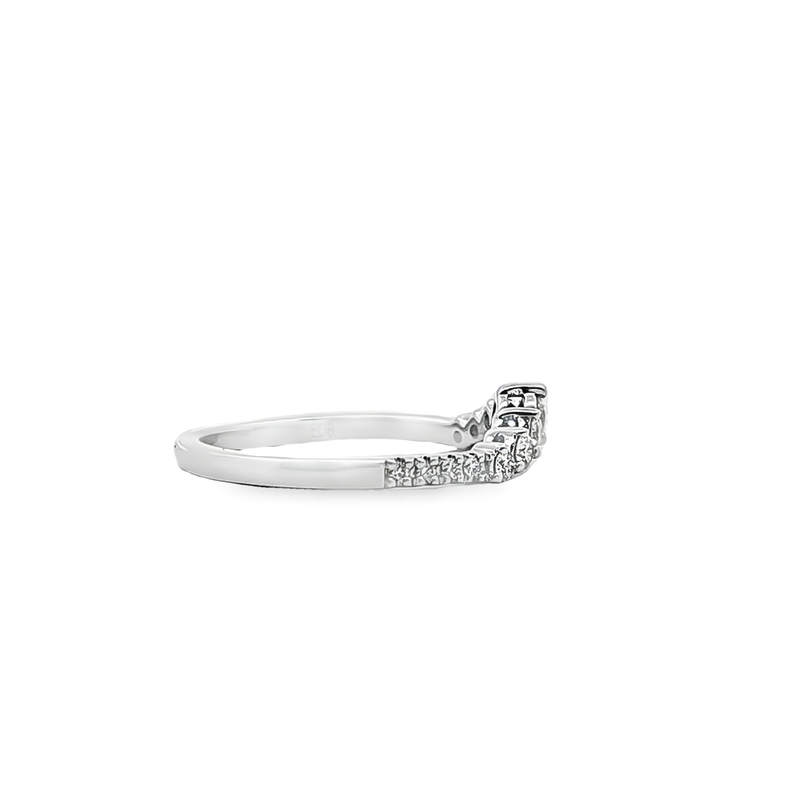 14K WG Curved Diamond Band