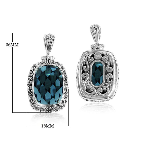 Sterling Silver London Blue Topaz Pendant