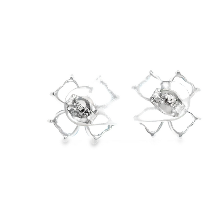 14K WG Aquamarine & Diamond Stud Earrings