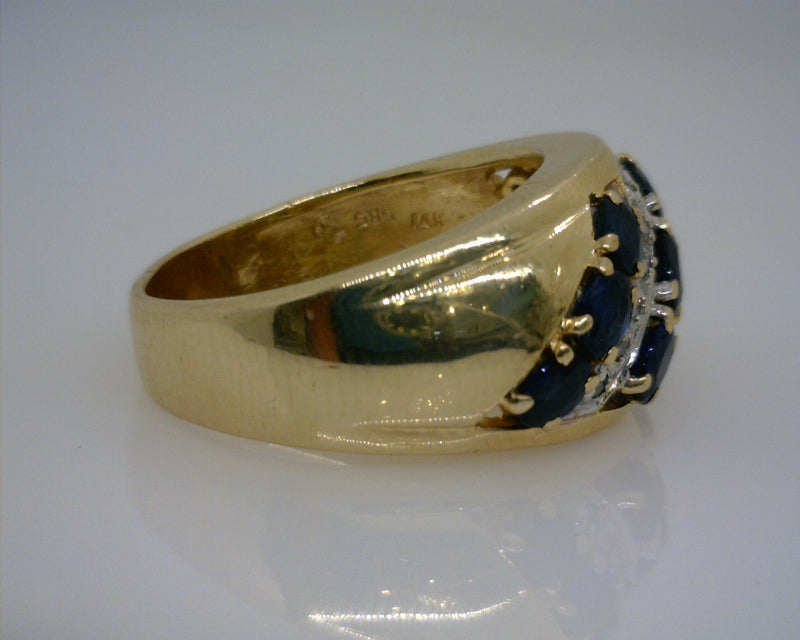 14K YG SAPPHIRE & DIAMOND RING