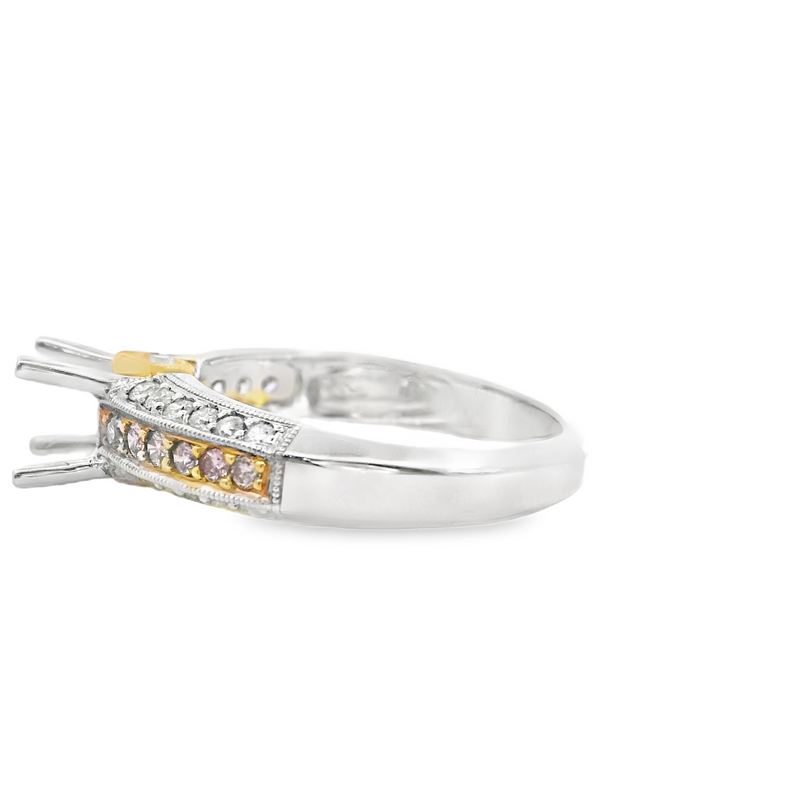 18K TT PINK/WHITE DIAMOND RING