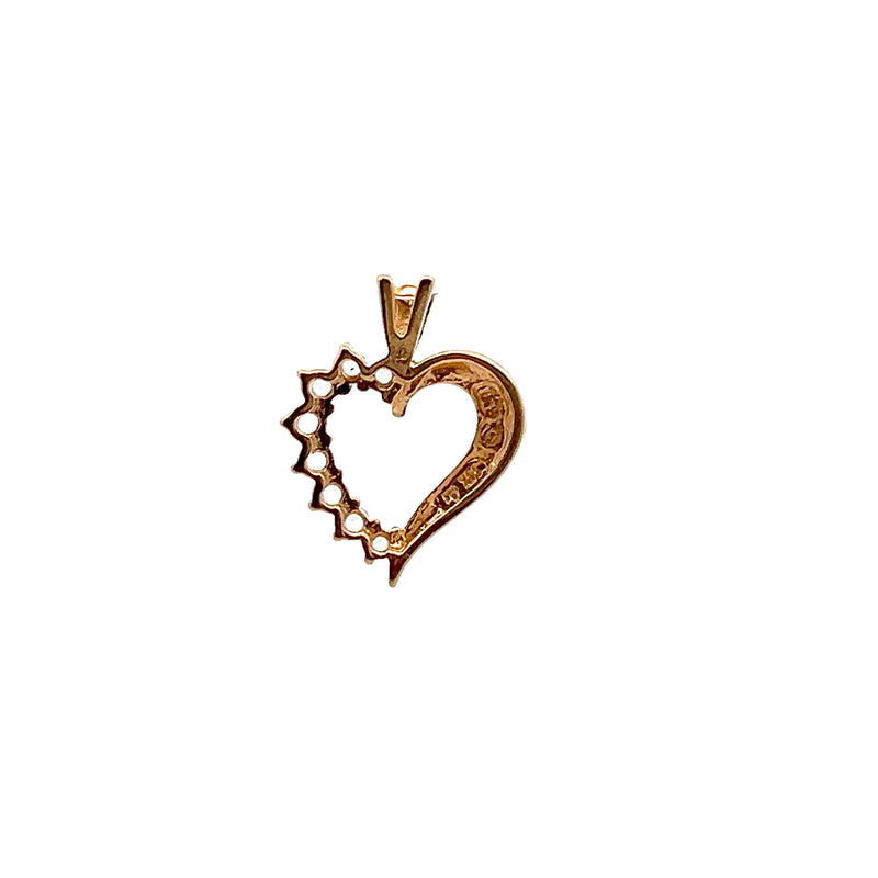 14K YG Diamond Heart Pendant