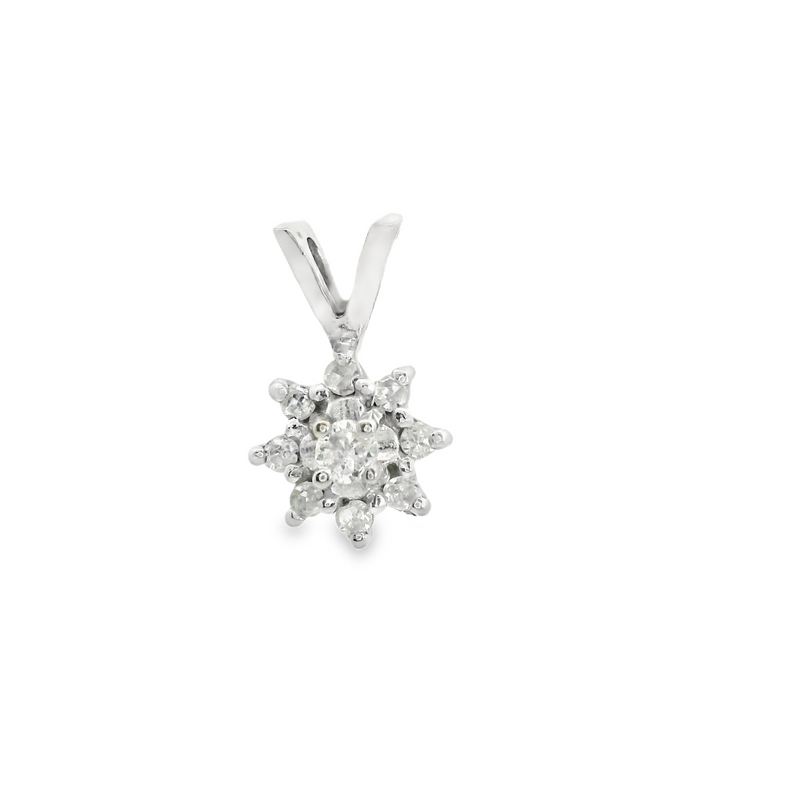 14K WG Flower Diamond Pendant