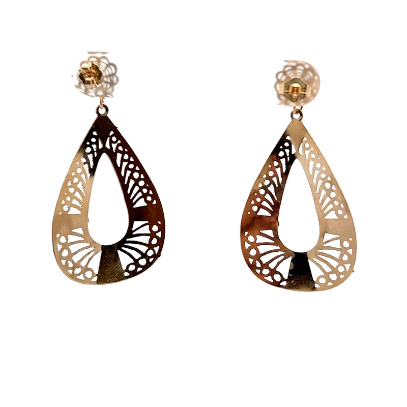 14K YG Filigree Dangle Earrings