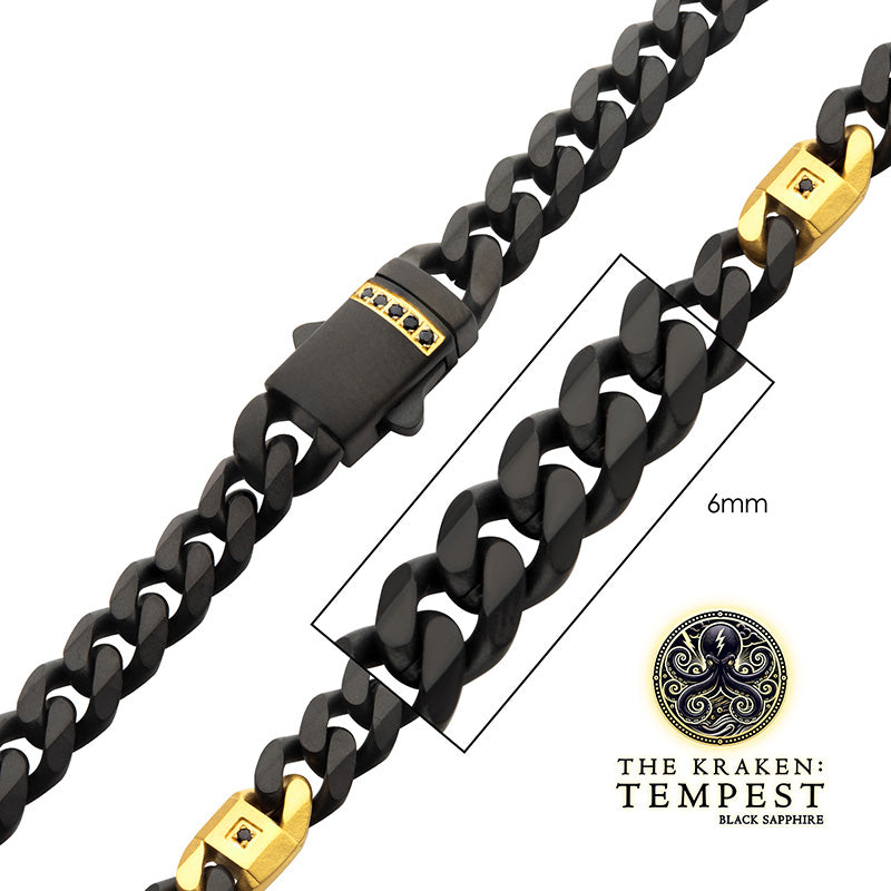 6mm Black IP Steel Matte Finish Miami Cuban Chain Necklace