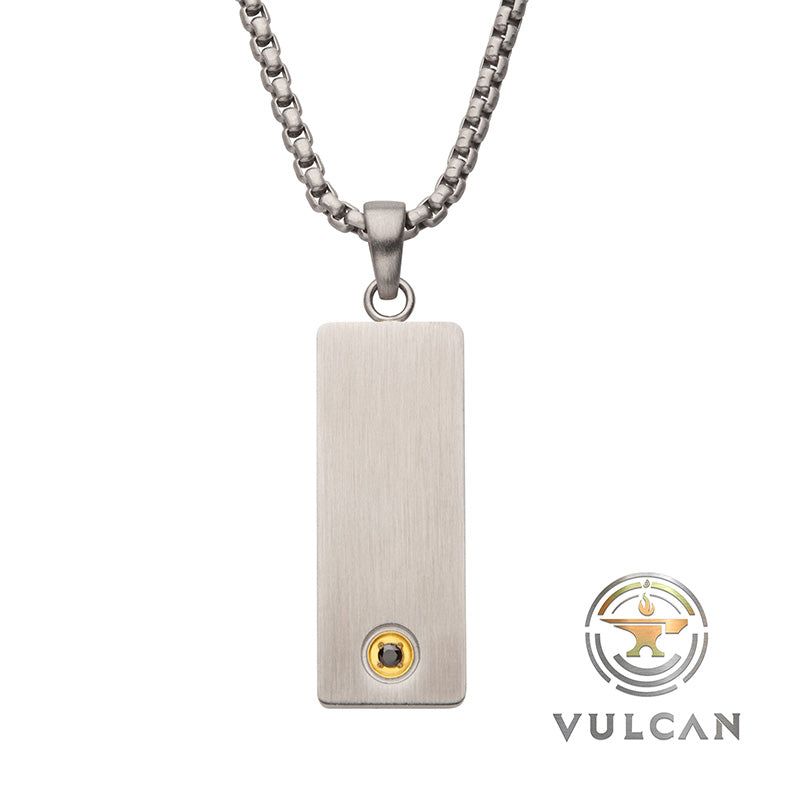 Steel Engravable Compact Dog Tag Pendant