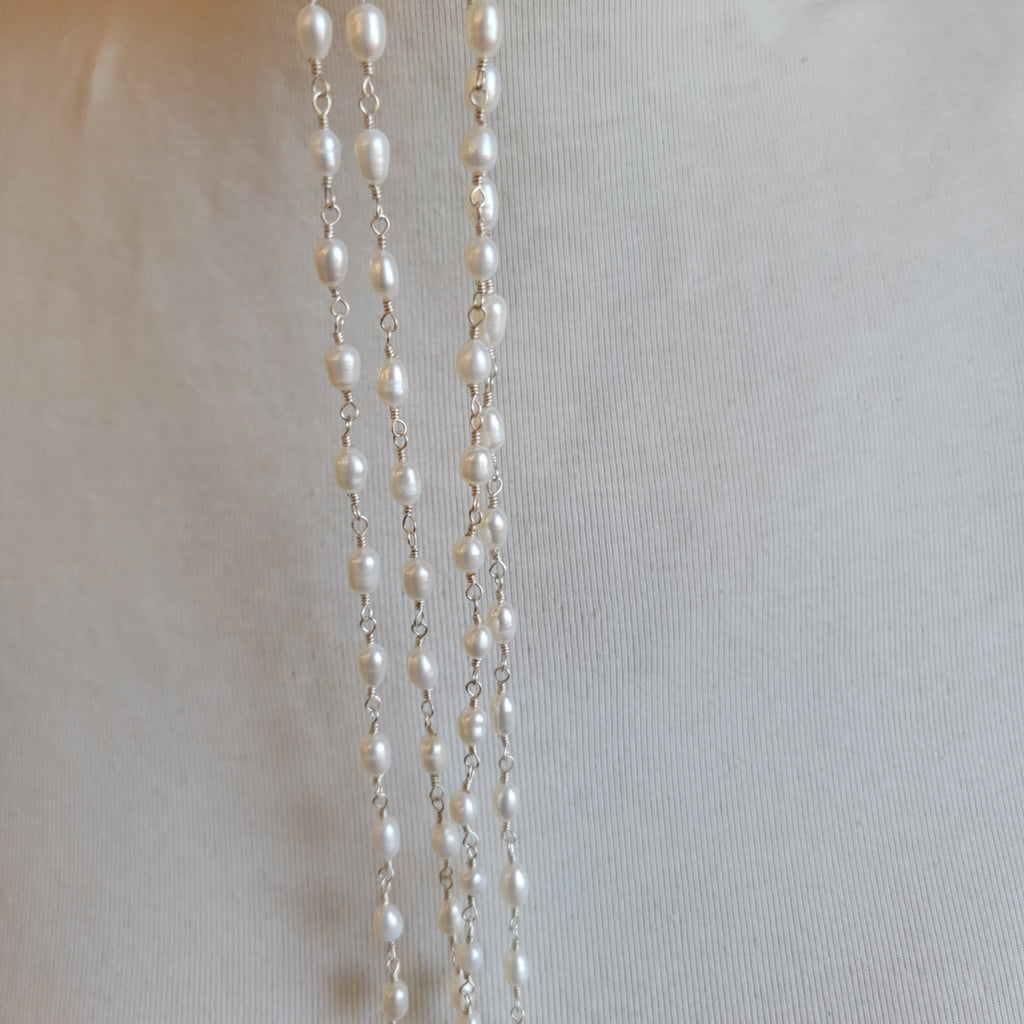 STERLING SILVER PEARL NECKLACE