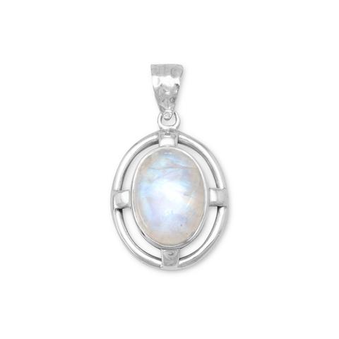 STERLING SILVER OVAL MOONSTONE