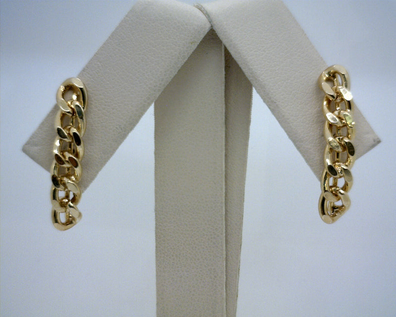 18K YGP Curb Link Earrings