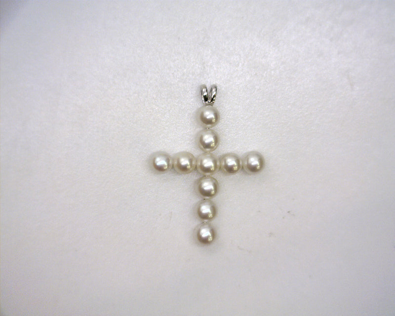 Sterling Silver Pearl Cross Pendant