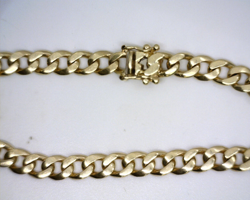 14K YG Curb Link bracelet 22.5G 8"
