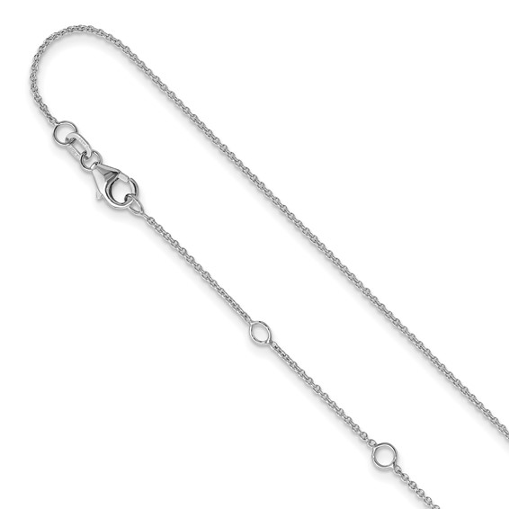 10k White Gold 1.1mm Round Cable 16-18" Adjustable Chain