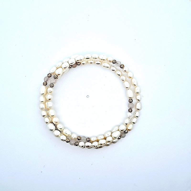 Pearl & Agate Wrap Bracelet