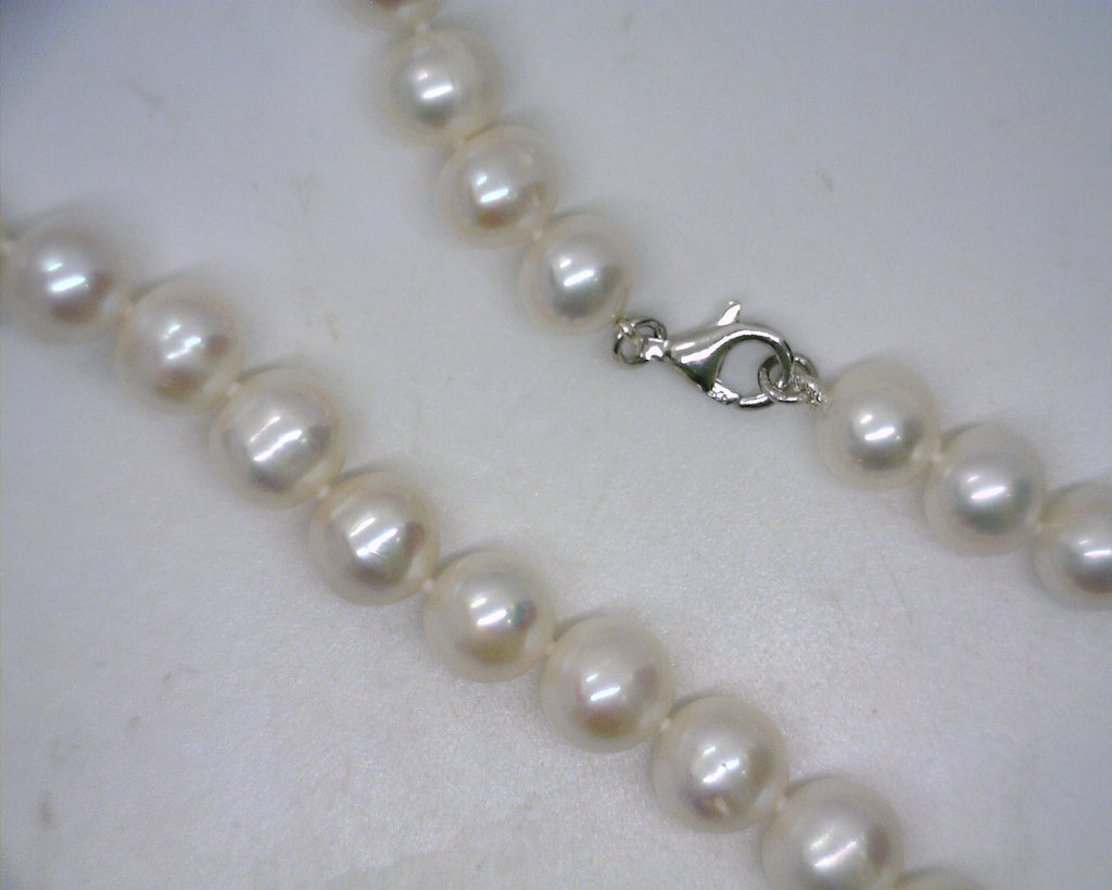 Sterling Silver 16" Freshwater Pearl Necklace 10mm