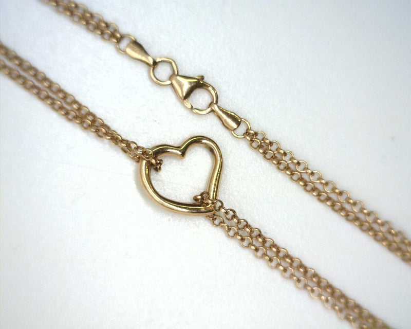 10K Rose GOld Double Chain Hea