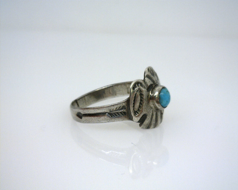 Sterling Silver Native American Turquoise Ring Size 5