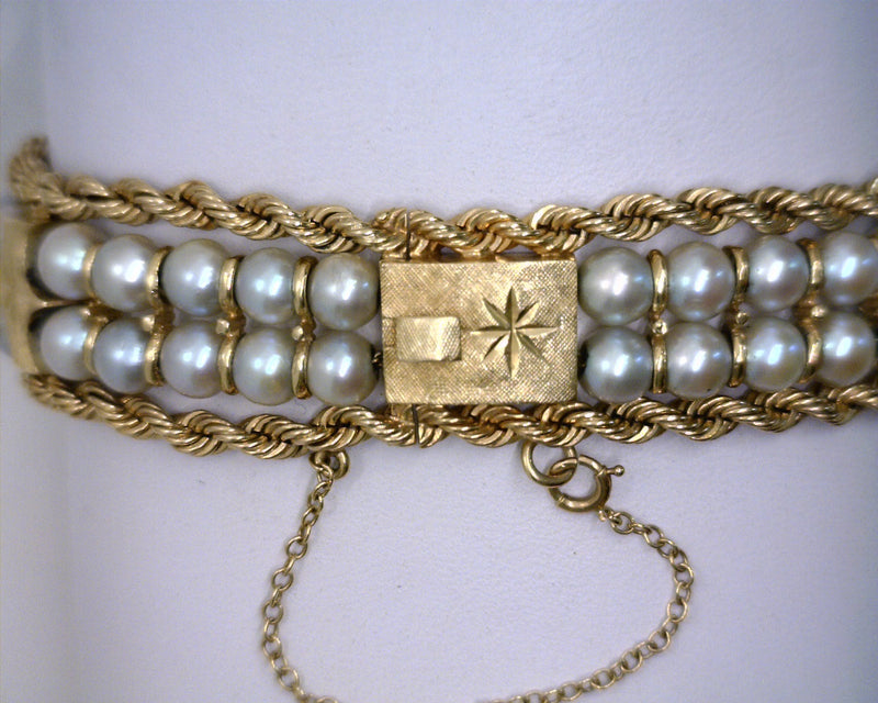 14K YG Pearl Bracelet