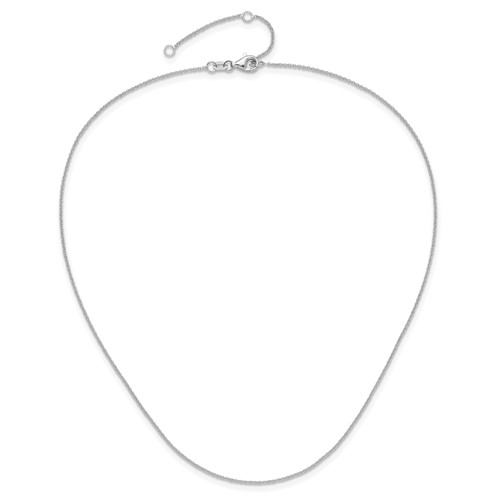 10k White Gold 1.1mm Round Cable 16-18" Adjustable Chain