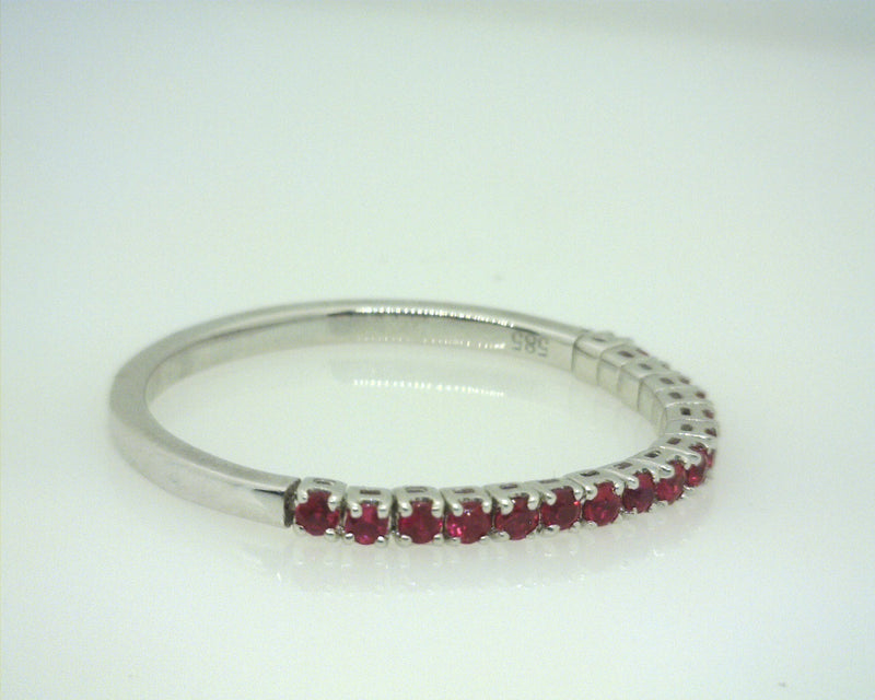 14K WG Flexible Ruby Stack band 0.23 CT TW