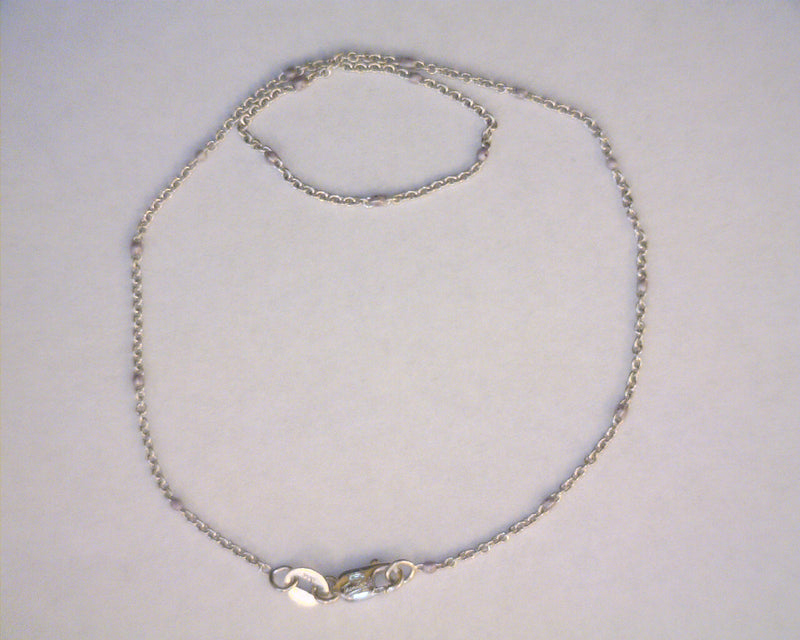 14K WG ANKLET W/ GREY ACCENTS