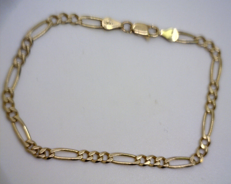 14K YELLOW GOLD FIGARO LINK BR