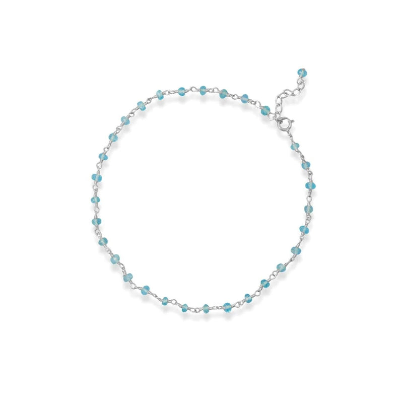 Sea Breeze Blue! SS Apatite Bead Anklet