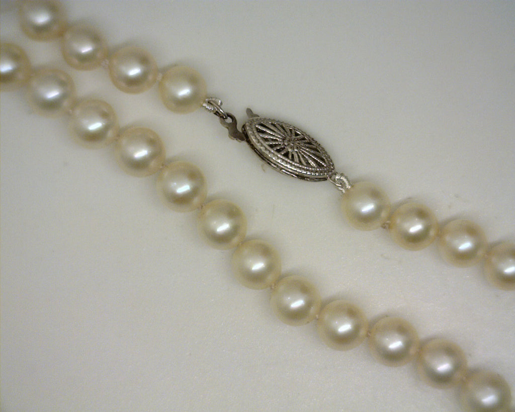 14K WG 20" Akoya Cultured Pearl Necklace