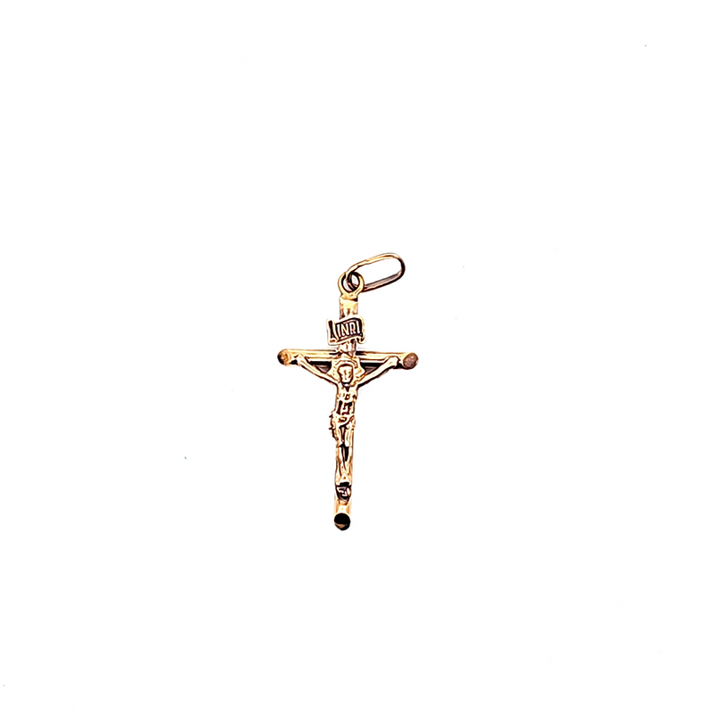 14K YG INRI Crucifix Cross
