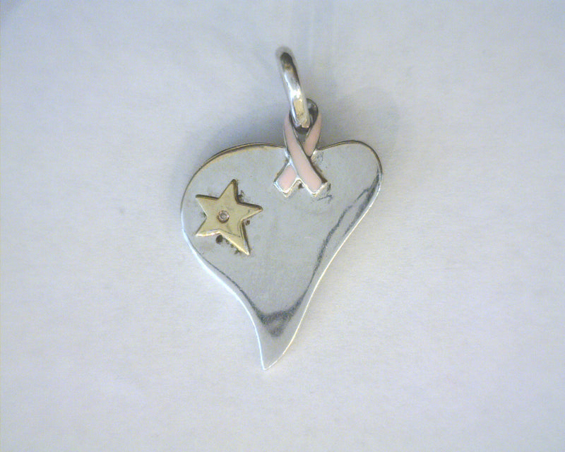 STERLING SILVER PINK RIBBON HE