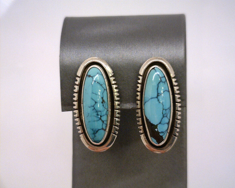 Sterling Silver Clip On Turquoise Earrings