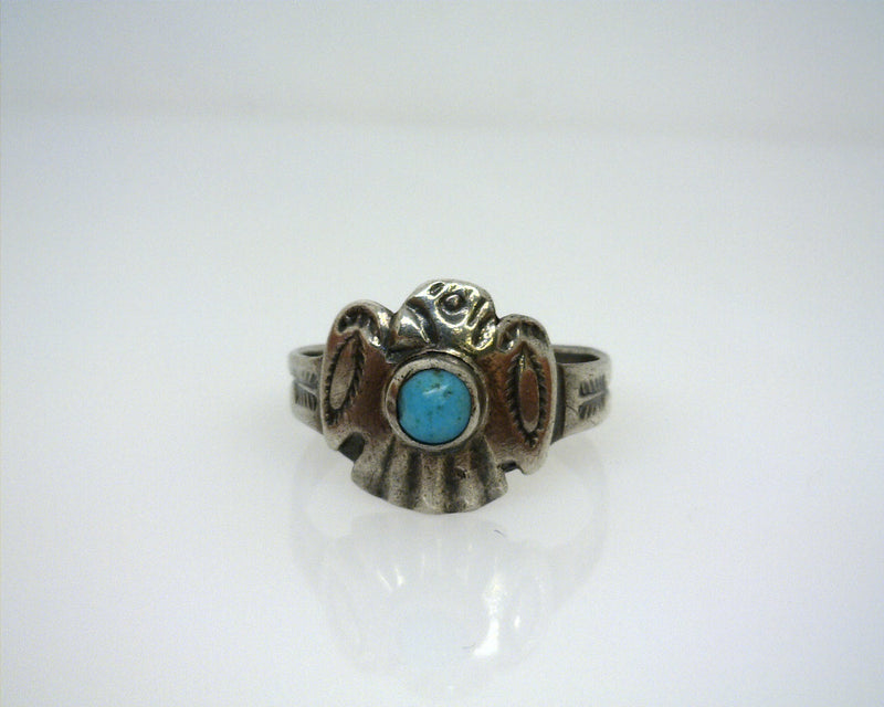 Sterling Silver Native American Turquoise Ring Size 5