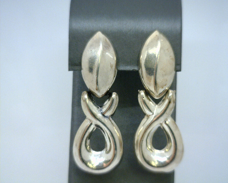Sterling Silver Door Knocker Style Clip On Earrings