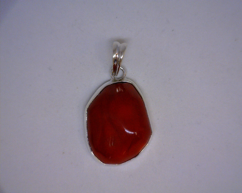 STERLING SILVER CORAL PENDANT