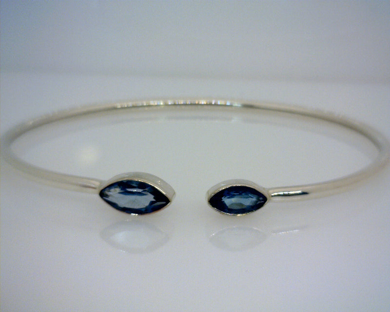 Sterling Silver London Blue Topaz Cuff Bracelet