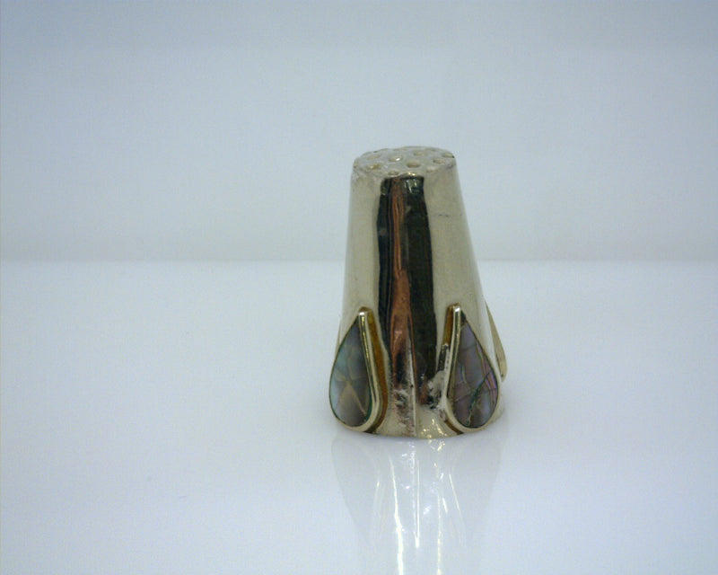 Sterling Silver Thimble w/ Abalone Shell