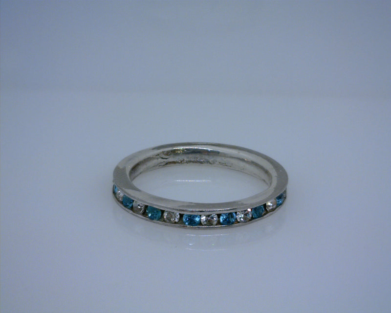 Estate Sterling Silver Eternity CZ Ring Size 6
