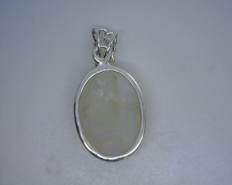 Sterling Silver Moonstone Pendant with Butterfly Detail