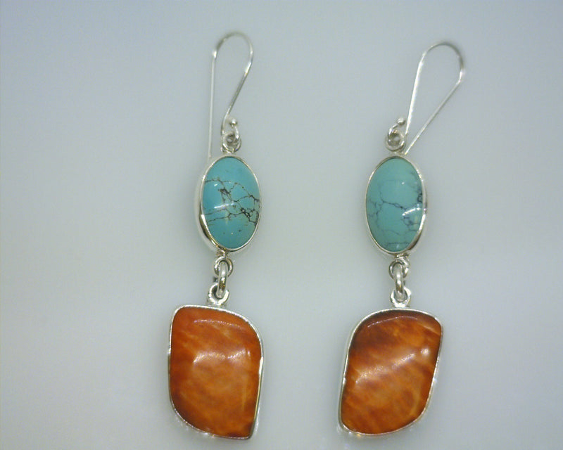 STERLING SILVER TURQUOISE & SH