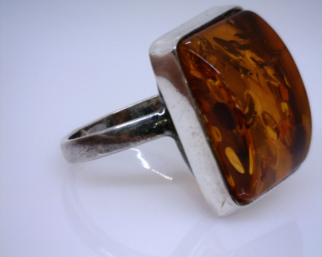 SS Amber Ring