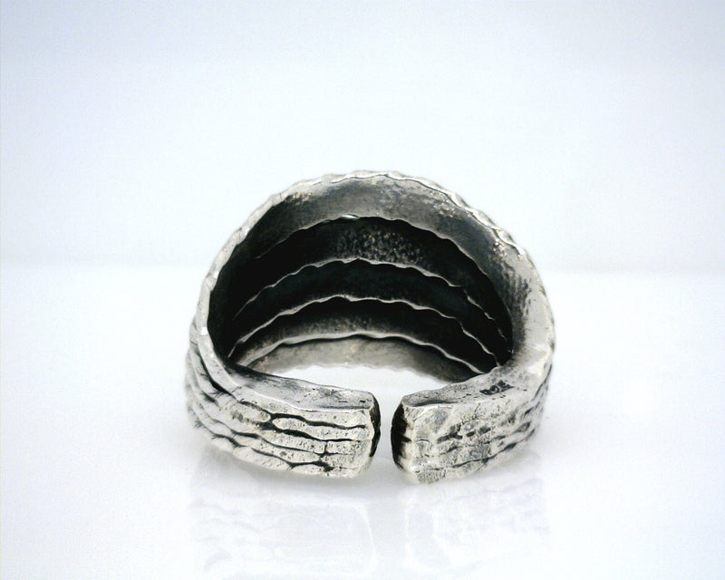 STERLING SILVER WIDE FISH RING