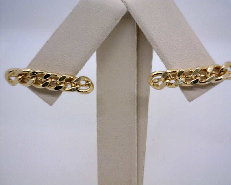 18K YGP Curb Link Earrings