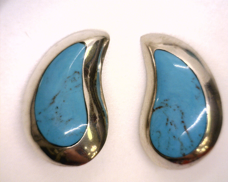 Sterling Silver Turquoise Clip on Earrings