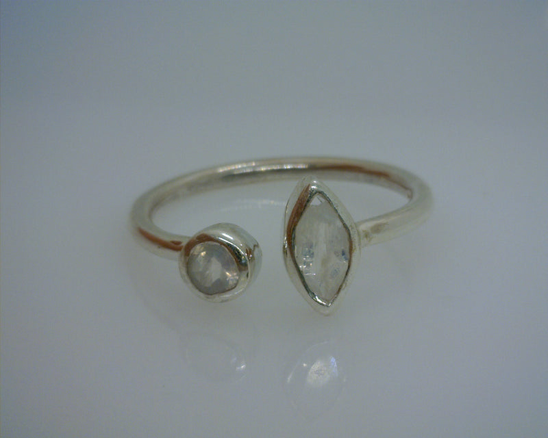 Sterling Silver Moonstone Stackable Band Size 5