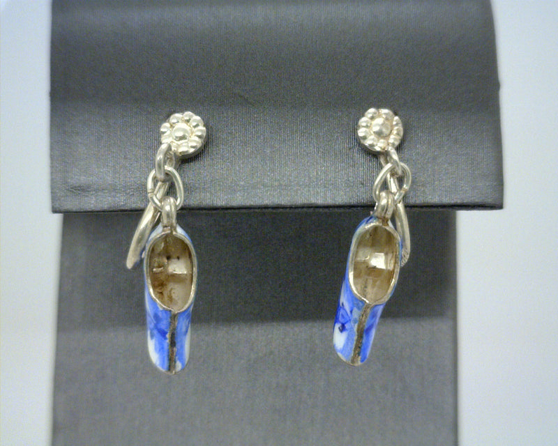 Sterling Silver Delft Earrings Non pierced