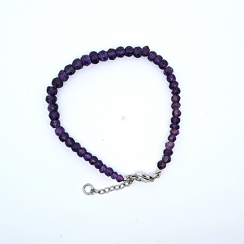 Amethyst Bracelet with Sterling Silver Clasp