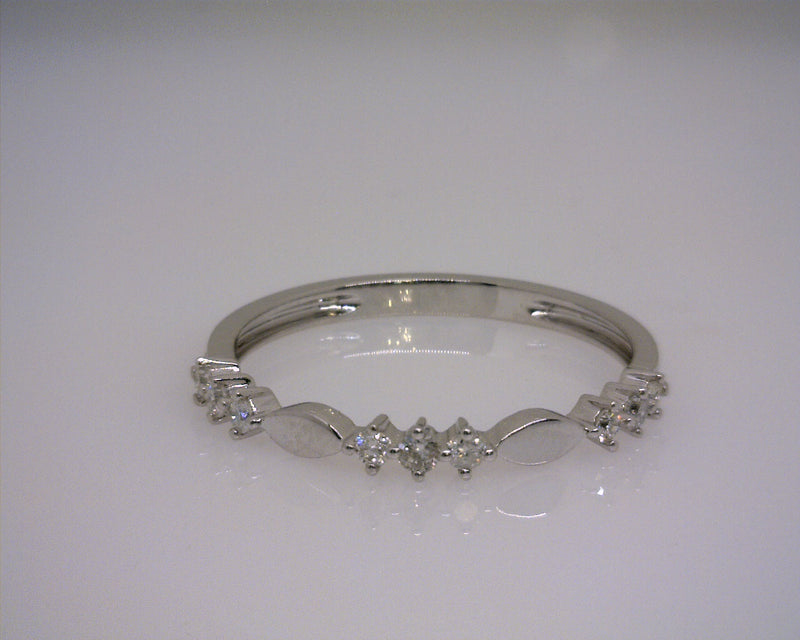 10K White Gold Stack Band 0.14 CT TW