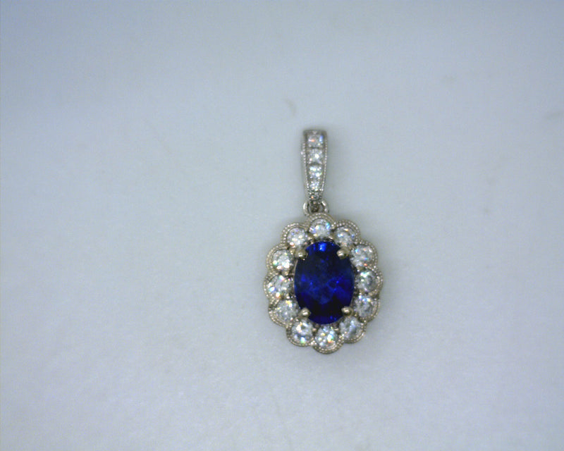 18K WG Sapphire & Diamond Pendant